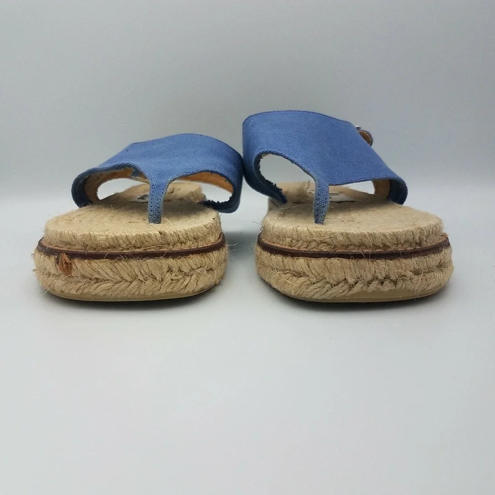 Castaner Denim Platform Sandals Espadrilles Thong Blue Womens Slingback 6.5 / 37